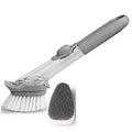 Kitchen Usable Long Handle Sponge with White Wok Brush (Pack of 2)