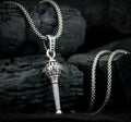Silver Plated Lord Hanuman Gada Shri Ram word in Hindi Pendant Locket Men