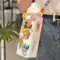 Kawaii Water Bottle with Lid and Straw (700 ml )