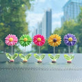 Resin Sunflower Car Dashboard Decor Set of 5