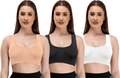 Women'S Nylon & Cotton Non Padded Non-Wired Sports Bra ( Pack Of 3 )