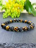Tiger Eye Lava Rock Bracelet Relaxing Gifts for Men&Women