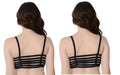 Pack of 2 Lycra Cotton Padded Six Strap Black Bra.