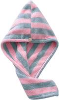 Hair Drying Towel Cap With Button , Hair Wrap For Women And Girls